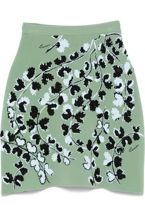 Lanvin Falda corta con motivo floral en jacquard