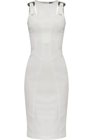 VERSACE Vestido midi con abertura en la espalda