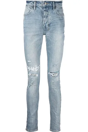 KSUBI Skinny jeans con efecto envejecido y logo estampado