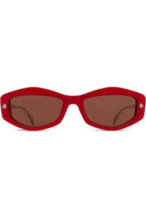Alexander McQueen Lentes de sol con armazón geométrica