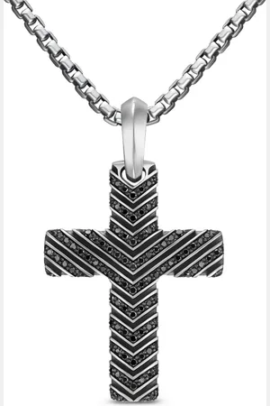 David Yurman Dije Cross en plata de ley con diamante
