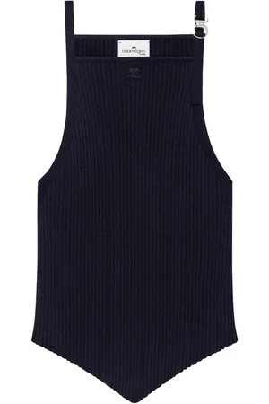 Courrèges Camiseta con dobladillo de pico