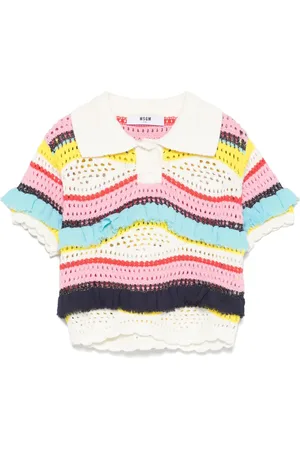 Msgm Playera tipo polo tejida