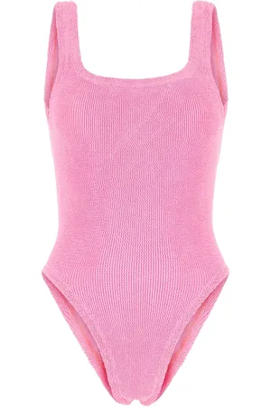 Hunza G Traje de baño con cuello cuadrado