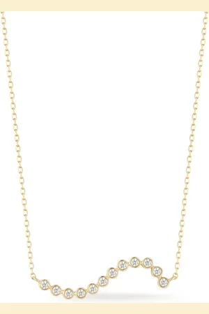 Mateo Collar Wave en oro amarillo de 14kt con dije de diamante