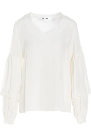 Di.la3 Pari Blusa de seda con mangas farol