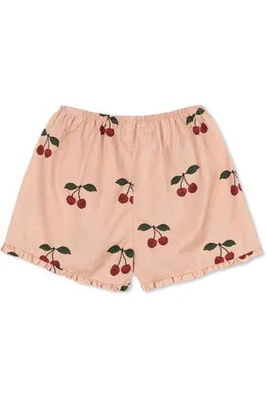 Konges Sløjd Shorts de playa con cerezas estampadas