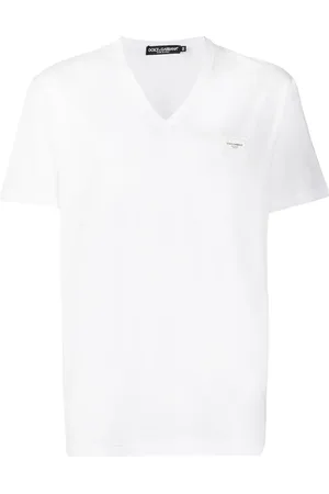 Dolce & Gabbana Playera con cuello en V y aplique del logo
