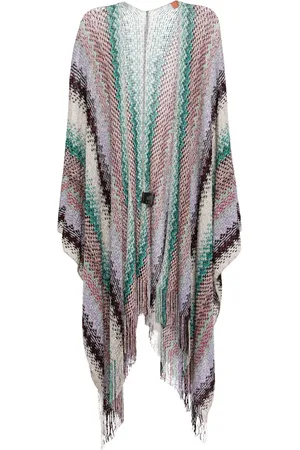 Missoni Poncho entretejido en zigzag