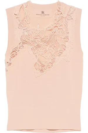 ERMANNO SCERVINO Camiseta con paneles de encaje