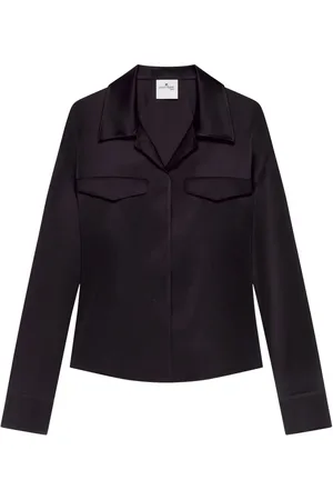 Courrèges Camisa de satén manga larga