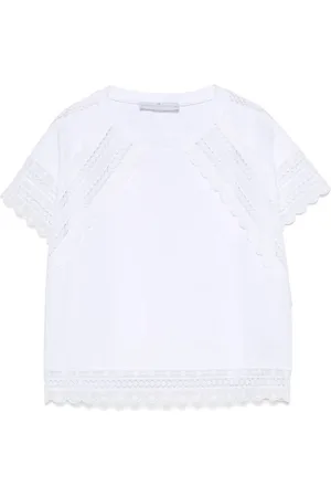 ERMANNO SCERVINO Playera con ribete de encaje