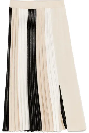 MRZ Falda midi plisada con diseño color block