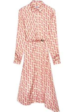 Msgm Vestido midi con motivo geométrico