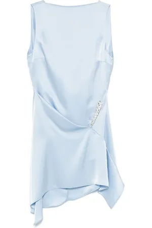 DAVID KOMA Vestido corto asimétrico con detalles de cristal