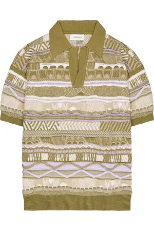 LANEUS Playera tipo polo tejida