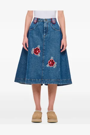 Molly Goddard Falda midi de mezclilla Abi