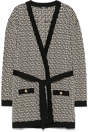 Balmain Abrigo con monograma en jacquard