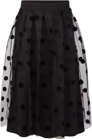 Nina Ricci Falda midi plisada con estampado de lunares