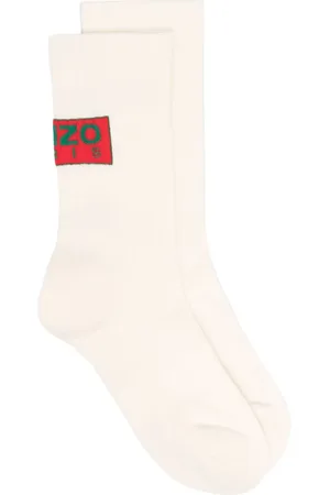 Kenzo Calcetines tejidos de canalé con logo estampado