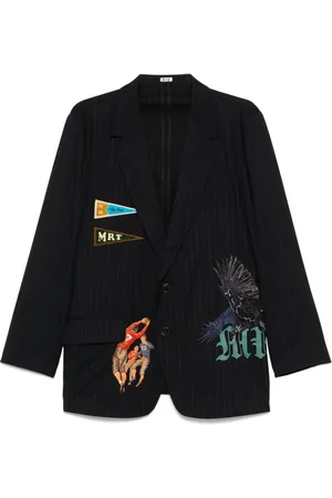 KHOKI Blazer con rayas diplomáticas estampadas