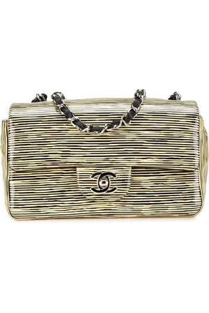 CHANEL Bolsa crossbody Mini Rectangular Classic Patent Striped Single Flap 2014