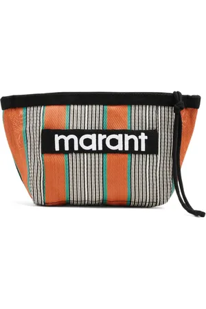 Isabel Marant Bolso de mano a rayas con logo estampado