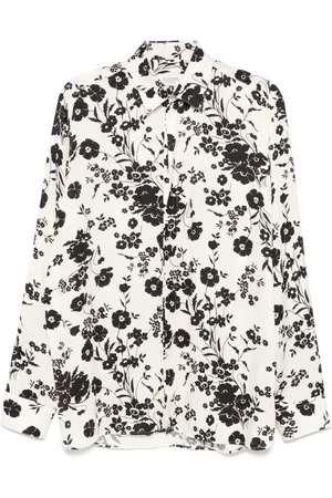 LANEUS Camisa con estampado floral