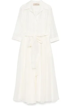 BLANCA Vestido midi con diseño acampanado