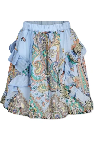 Etro Falda con estampado de cachemira y volantes