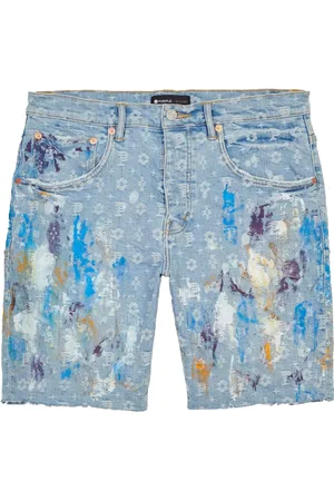 Purple Brand Shorts de mezclilla P020 Paint Over
