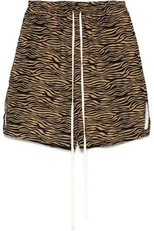 Yuiki Shimoji Shorts de playa con estampado de tigre