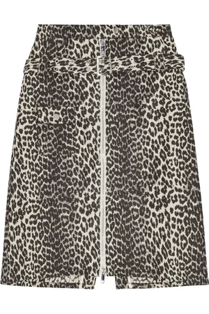 Ganni Falda con estampado de leopardo