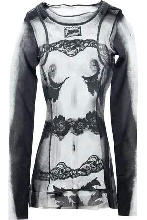 Jean Paul Gaultier Playera con estampado trompe l