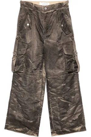 Feng Chen Wang Pantalones cargo con efecto lavado
