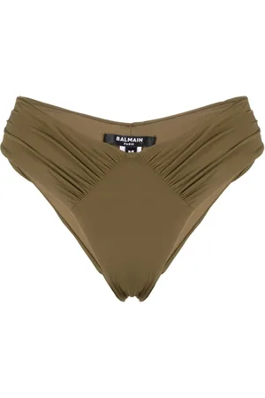 Balmain Bikini bottom con detalle drapeado