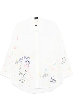 R13 Camisa con salpicaduras de pintura