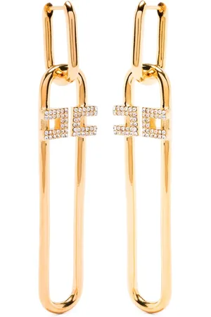 Elisabetta Franchi Aretes con detalles de strass
