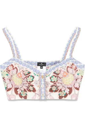Etro Top corto con estampado floral