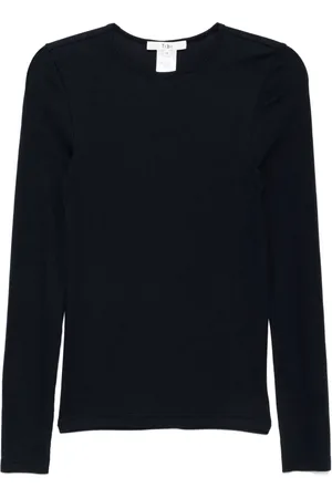 tibi Playera con cuello redondo