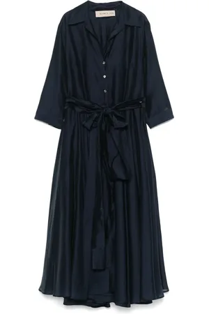 BLANCA Vestido midi con diseño acampanado