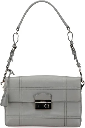 Prada Bolsa de hombro Saffiano Soft Stitched Sound Lock 2010-2024