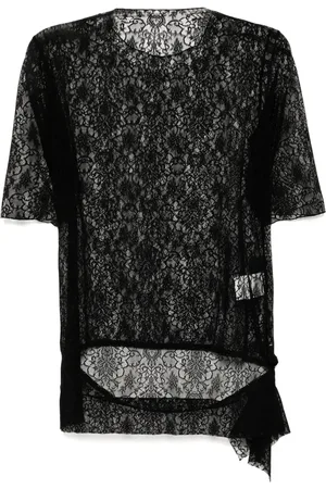 YOHJI YAMAMOTO Playera con detalle de encaje