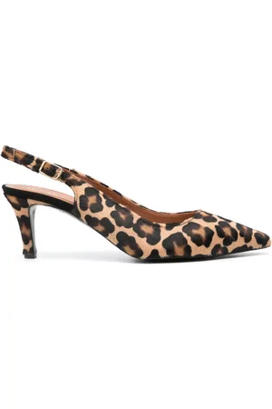 Via Roma Zapatillas con estampado de leopardo y tacón de 65mm