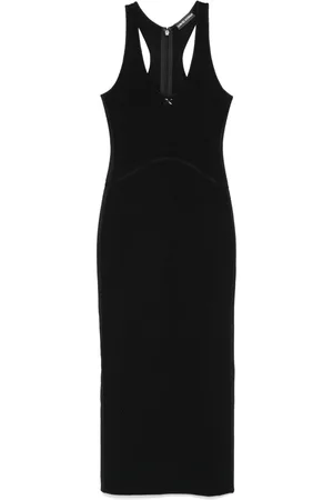DAVID KOMA Vestido largo tejido con logo DK