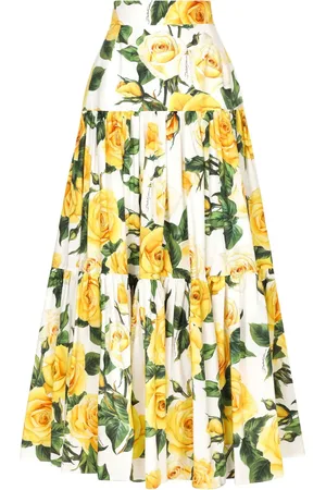 Dolce & Gabbana Falda larga con rosas estampadas