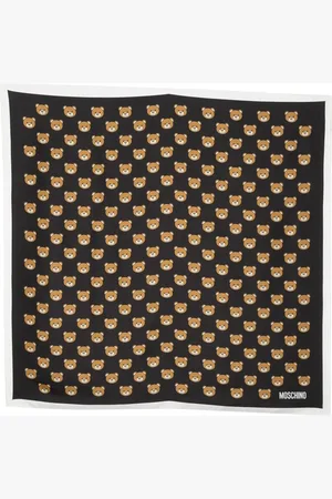 Moschino Mascada de seda con motivo Teddy Bear