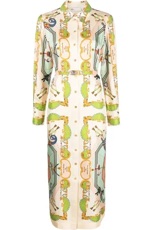 Tory Burch Vestido de seda ajustado con estampado gráfico