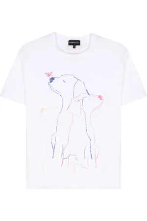 Emporio Armani Playera con paneles y estampado gráfico