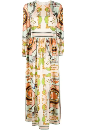 Tory Burch Vestido de seda con estampado gráfico